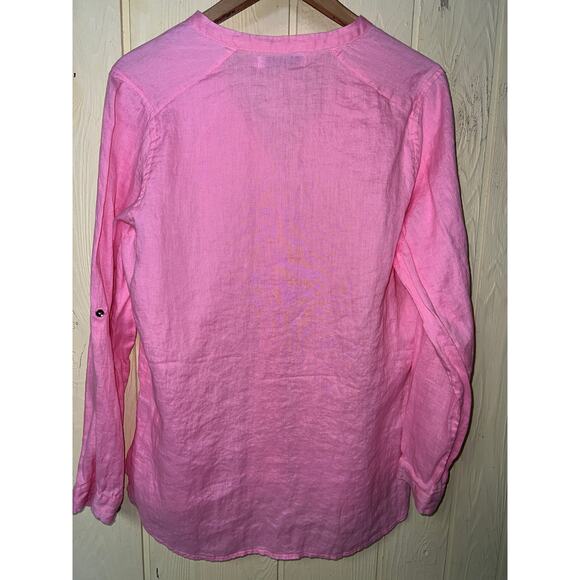 Haven Shirt Womens Large 100% Linen Button Front Top Clean Girl Airy Breathable - Picture 6 of 6